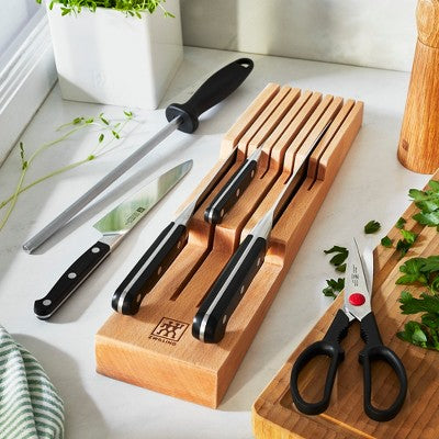 ZWILLING Pro 7-pc Knife Block Set With In-Drawer Knife Tray