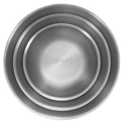 ZWILLING Prep 3-pc Brushed Stainless Steel Nesting Bowls Set