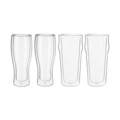 ZWILLING Sorrento 4-pc Double-Wall Pint & Pilsner Glass Set