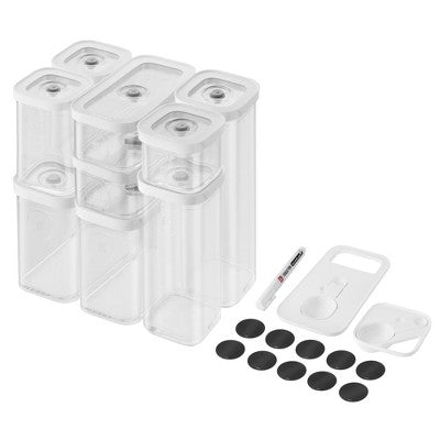 ZWILLING Fresh & Save Cube Box Set, 12-pc, Plastic, Airtight Dry Food Storage Container, Small & Medium Cube Set