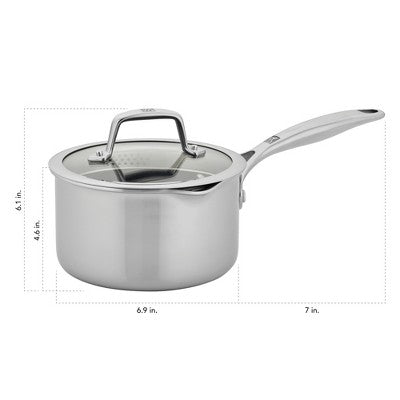 ZWILLING Energy Plus 2-qt Stainless Steel Ceramic Nonstick Tall Saucepan