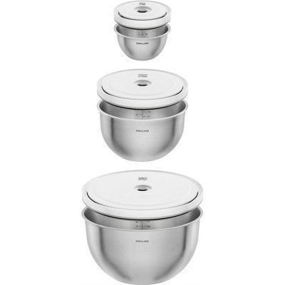 ZWILLING Fresh & Save BOWLS 3-pc Stainless Steel Vacuum Bowl Set
