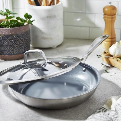 ZWILLING Spirit 3-ply 9.5-inch Stainless Steel Ceramic Nonstick Fry Pan With Lid