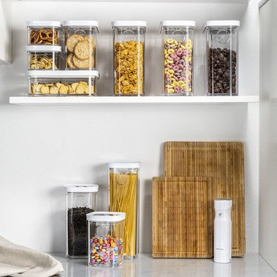 ZWILLING Fresh & Save Cube Box Set, 5-pc, Plastic, Airtight Dry Food Storage Container, Medium Cube Set