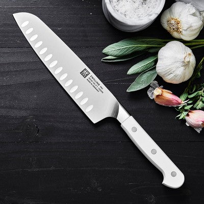 ZWILLING Pro Le Blanc 7-inch Hollow Edge Santoku Knife