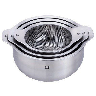 ZWILLING Prep 6-pc Brushed Stainless Steels Nesting Bowls & Strainers Set